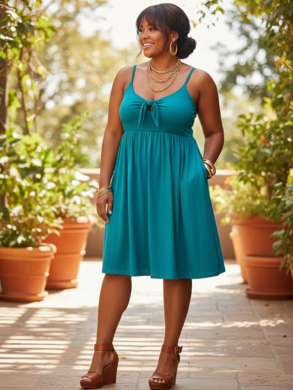 Torrid Super Soft Dress Womens 0 Teal Excellent Smocked‎ Cami Midi Boho